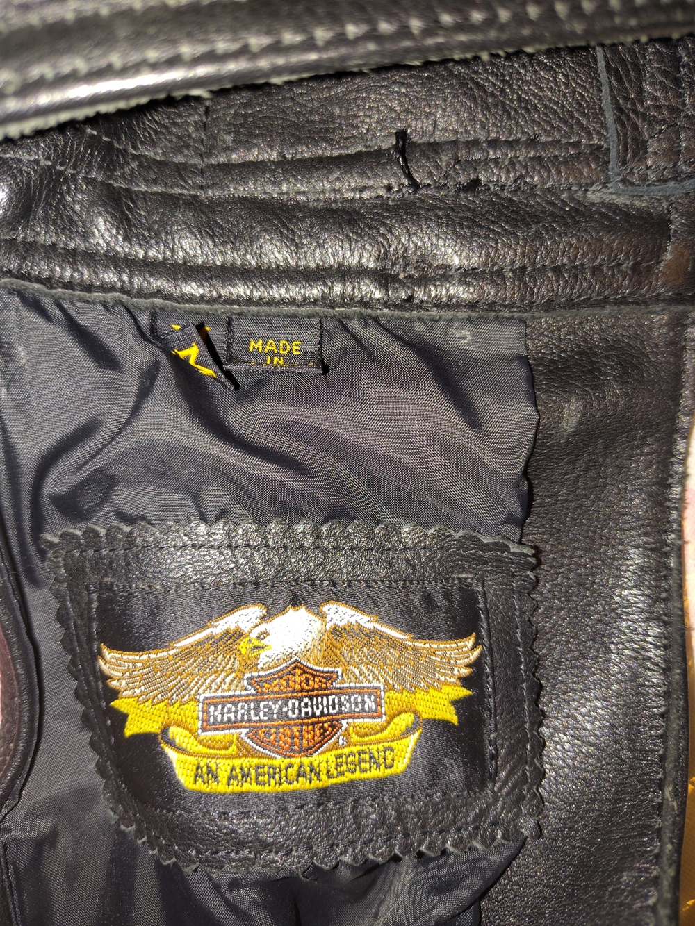 Harley-Davidson Black Leather Motorcycle Chaps with Belt Buckle - Picture 10 of 11
